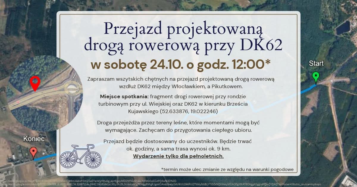 Droga rowerowa Pikutkowo – Włocławek ciąg dalszy….
